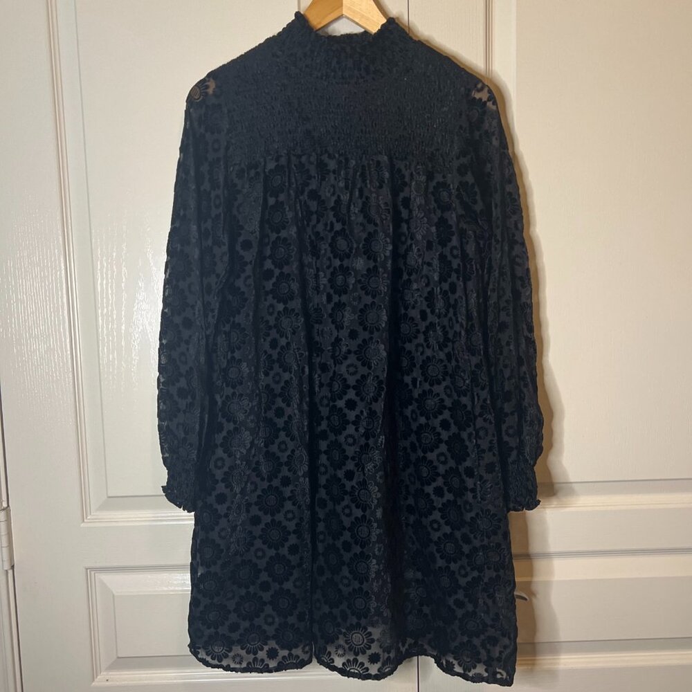 Uncle Frank Black Burnout Velvet Lined dress